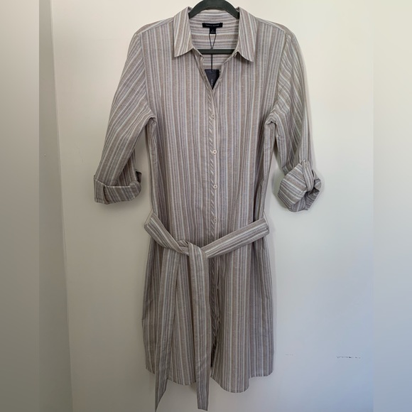 Tommy Hilfiger NWT Women's Linen and Cotton Blend Shirtdress Striped, Size 10 - Picture 8 of 10